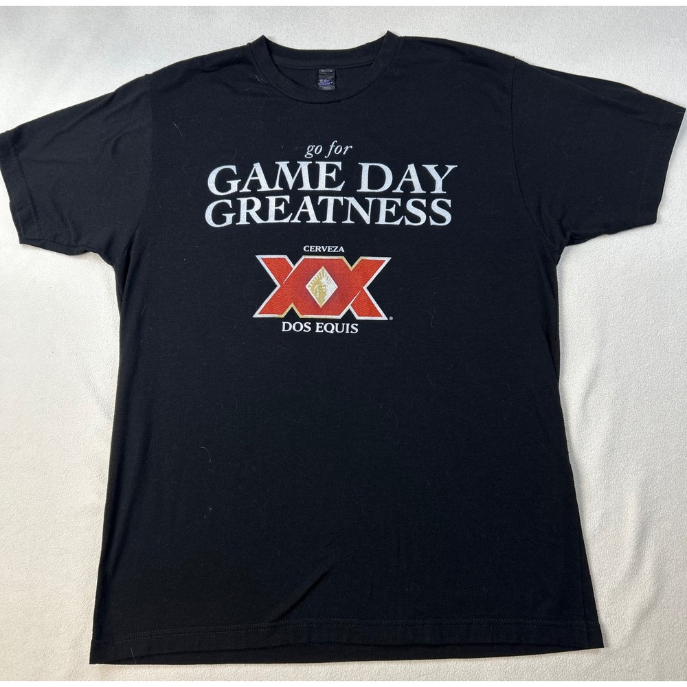 Dos Equis GAME DAY GREATNESS College Football Sponsor Mens L Black t-shirt